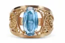 Vintage craft Ring Aquamarine Original Vintage 14K Rose Gold vrc057r